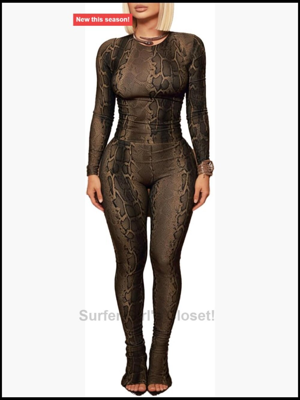 Snake Print Crop Top High Waist Flare Pants 2 Piece Set Going Out Club Outfit